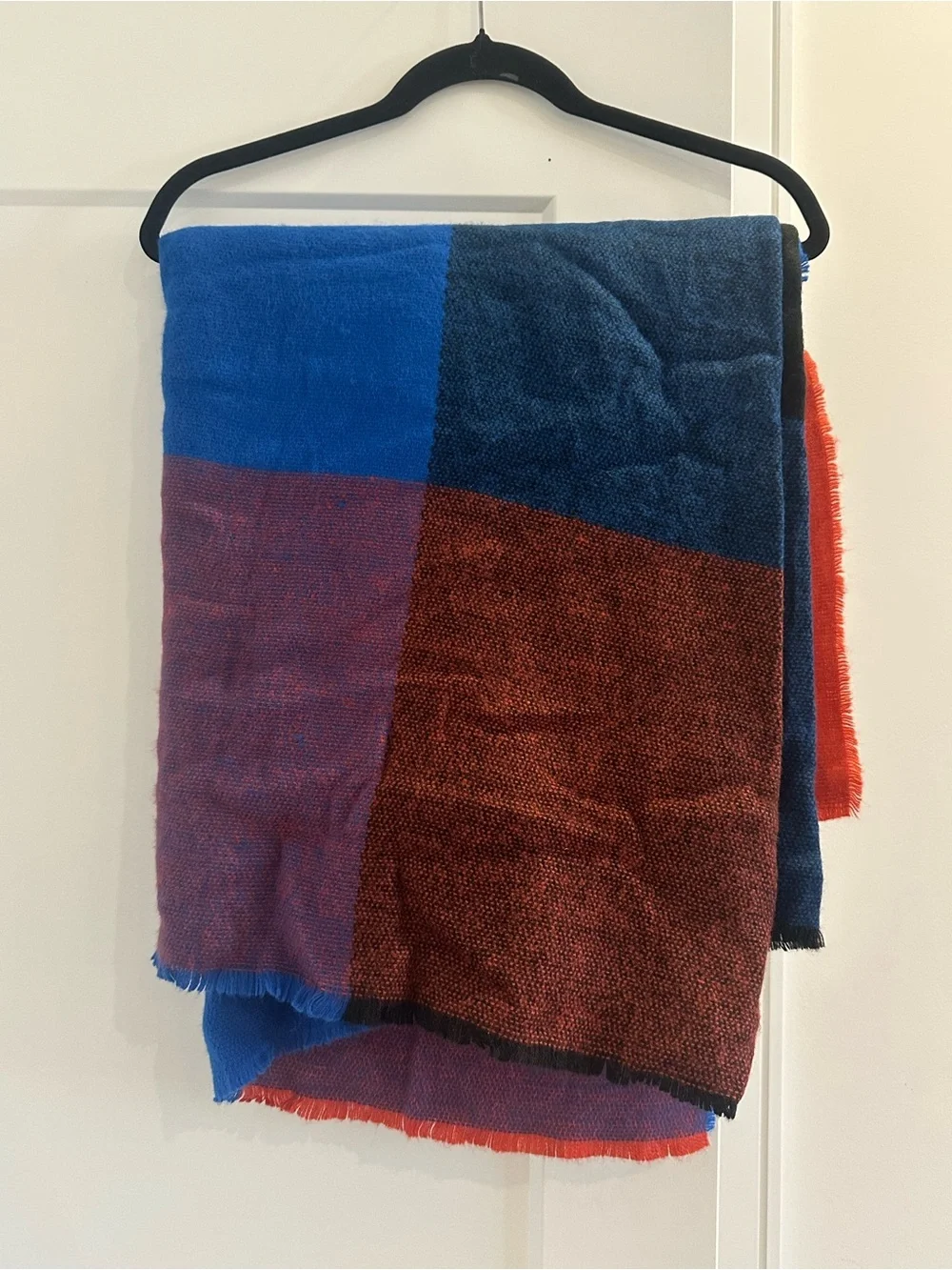ASOS Colorblock Blue & Red Home Accent Scarf